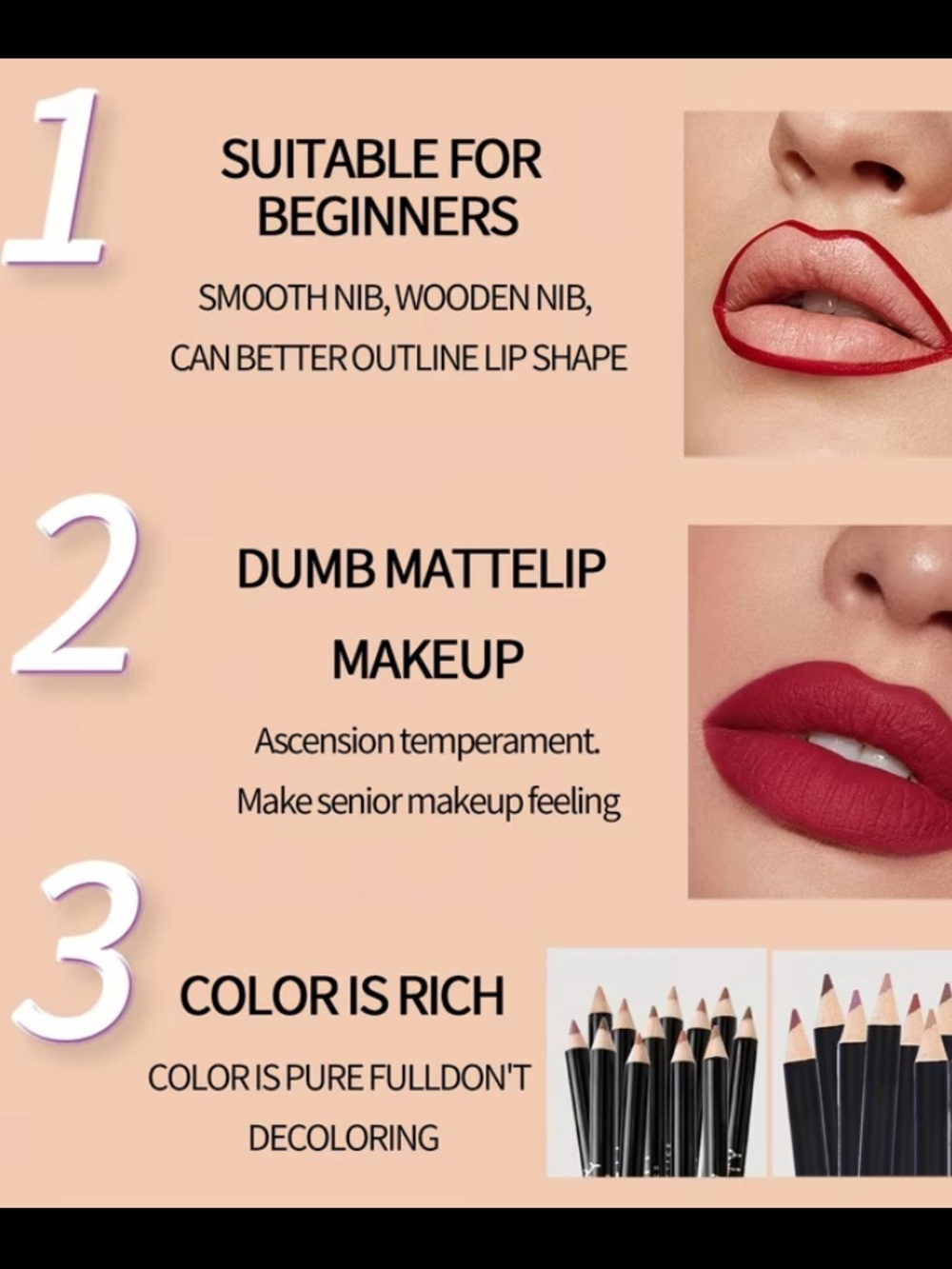 SHCOETY NIB Matte Lip Pencils - Mixed Shades (12 pcs) - Picture 9 of 9